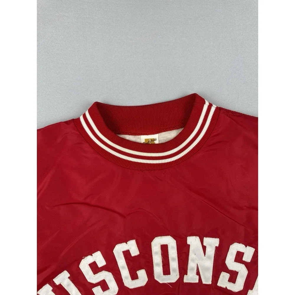 Vintage 70s Russell Athletic Wisconsin Badgers Lined Nylon Windbreaker USA M